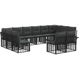  Set vanjskih sofa s jastukom 12 pcs Crna i tamno siva Poliester | shoptok.hr
