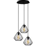 Opviq Visilica DIAMOND TRIS crna, metal, promjer 43 cm, visina 117 cm, promjer sjenila 23 cm, visina 21 cm, podesiva visina, E27 40 W, Diamond - 704-S2 | shoptok.hr