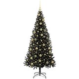 vidaXL Božično drevo med 300 LED z stojalom Črna 210 cm PVC | Shoptok.si