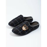 SHELOVET Men's black plaid slippers Cene'.'