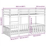 Krevet na kat voštano smeđi 90x200 cm od masivne borovine | shoptok.hr