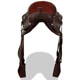 vidaXL Western sedlo, uzda in oprsnica pravo usnje 17" rjave barve | Shoptok.si