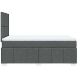 vidaXL Box spring postelja z vzmetnico temno siva 120x190 cm blago | Shoptok.si