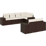  7-dijelni set vrtnih sofa od poliratana s jastucima smeđi | shoptok.hr