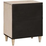 vidaXL Noćni ormarić s ladicama Bež 50 x 33 x 60 cm masivno drvo manga | shoptok.hr
