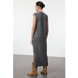 Trendyol Anthracite Maxi Knitwear Soft Texture Slit Detailed Vest Dress | Eponuda.ba