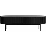 Unique Furniture Črna TV omarica v hrastovem dekorju 48x160 cm Siena –