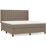  Box spring postelja z vzmetnico taupe 180x200 cm blago | Shoptok.si