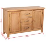 vidaXL bočna komoda od masivne hrastovine s 3 ladice 110x33,5x70 cm | shoptok.hr