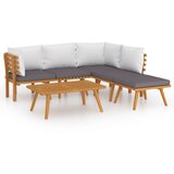 Maison Chic Seti vrtnega pohištva - Vrtna garnitura - Vrtni pohištvo set 6-delna z blazinami trden akacijev les, (21804194) | Shoptok.si