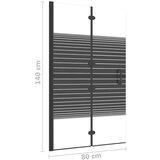 vidaXL Sklopiva pregrada za tuš ESG 80 x 140 cm crna | shoptok.hr