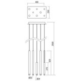  Redo 01-2049 - LED luster na sajli MADISON 8xLED/4W/230V sjajni hrom/crna/bakar | Eponuda.com