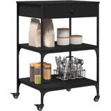  Kuhinjska kolica crna 60 x 48 x 89,5 cm od konstruiranog drva | Eponuda.com