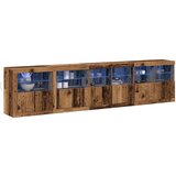  Stranska omara z LED lučmi iz starega lesa 283x37x67 cm | Shoptok.si