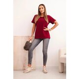 Polski Women's cotton blouse in a classic cut maroon | Shoptok.si