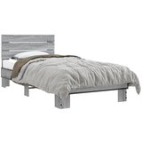 Furnova Posteljni okvir siva sonoma 75x190 cm inženirski les in kovina, (21934426) | Shoptok.si