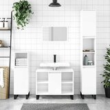 Maison Chic Kopalniška omarica - Kopalniški kabinet visok sijaj bela 80x33x60 cm inženirski les, (21794385) | Shoptok.si