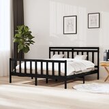 vidaXL posteljni okvir črn iz trdnega lesa 160x200 cm Cene