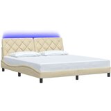  Okvir kreveta s LED-om bez krem madraca 180x200 cm Tkanina - Krema 180 x 200 cm | shoptok.hr
