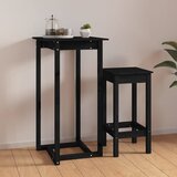 vidaXL Barska miza črna 60x60x110 cm trdna borovina Cene