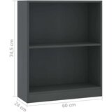  Knjižna omara siva 60x24x74,5 cm konstruiran les, (20622719) | Shoptok.si