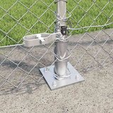  Vanjska lančana ograda s betonskom podlogom 10 x 1,6 m Srebrna | Eponuda.com