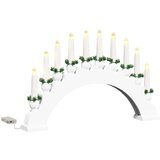 vidaXL Božični svečnik s 10 LED svečami Bela 47 x 5 x 29 cm | Shoptok.si