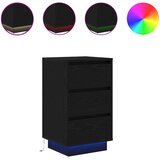 Maison Chic Nočna omarica - Nočna miza z LED svetili črna 38x34x65 cm, (21687080) Cene
