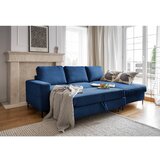 Miuform Tamno plava sklopiva kutna garnitura od samta (s desnim kutom) Lofty Lilly – | shoptok.hr