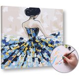Artmie slika po brojevima - žena u plavoj haljini 50x50 cm - bez rama | ePonuda.com