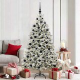 vidaXL Umestno božično drevo Zelena in Bela 180 cm PVC in kovina | Shoptok.si