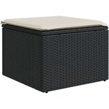 vidaXL Vrtni stolček z blazino črn 55x55x37 cm poli ratan | Shoptok.si