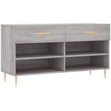  Klupa za cipele siva boja hrasta 102x35x55 cm konstruirano drvo | shoptok.hr