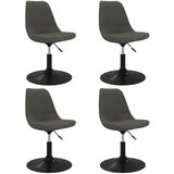 The Living Store Vrtljivi jedilni stoli 4 kosi temno siv žamet - Jedilni Stol, (21420214) | Shoptok.si