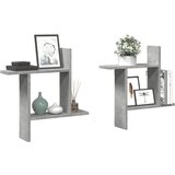 vidaXL Stenska polica 2 kosa betonsko siva 50x12x50 cm inženirski les Cene