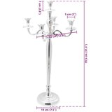  svečnik srebrn 32x32x79,5 cm aluminij, (22054878) | Shoptok.si