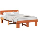  Krevetna konstrukcija s uzglavljem Vosak smeđa 120 x 190 cm | shoptok.hr