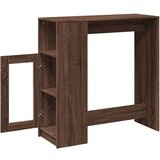 vidaXL Barska miza s policami rjavi hrast 101x40x103,5 cm inž. les | Shoptok.si