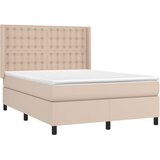  box spring madrac LED cappuccino 140x200cm umjetna koža | shoptok.hr
