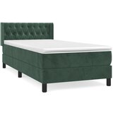 vidaXL Box spring krevet s madracem tamnozeleni 90x200 cm baršunasti Cijene