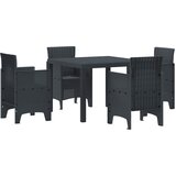  Vrtni set za objed 5 pcs Antracit Polipropilen | shoptok.hr