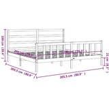  Za krevet s uzglavljem bijeli 200x200 cm od masivnog drva | shoptok.hr