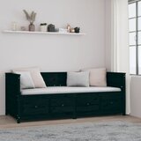  Dnevni ležaj crni 90 x 200 cm od masivne borovine | shoptok.hr