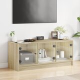 TV ormarić sa staklenim vratima boja hrasta sonome 102x37x42 cm | shoptok.hr