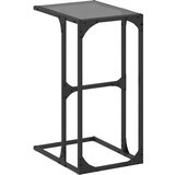 vidaXL Stranska mizica s črnim steklom 40x30x61,5 cm jeklo | Shoptok.si