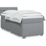 vidaXL Box spring postelja z vzmetnico svetlo siva 90x200 cm blago Cene