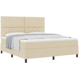  Krevet s opruga kutije s uzglavljem Krema 180 x 200 cm tkanina | shoptok.hr