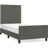 Maison Chic Posteljni okvir - Enojna postelja - Postelja za odrasle brez vzmetnice temno siv 100x200 cm žamet-J7844, (21770963) Cene