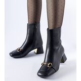 Gemre Black heeled ankle boots with buckle Prewitt Cene