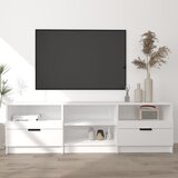 The Living Store TV omarica visok sijaj bela 150x33,5x45 cm konstruiran les - TV Omarica, (21376428) Cene